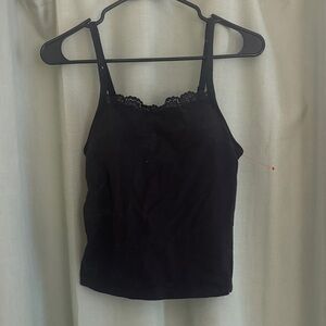 Bali Black Camisole with Lace Detail and Built In Bra